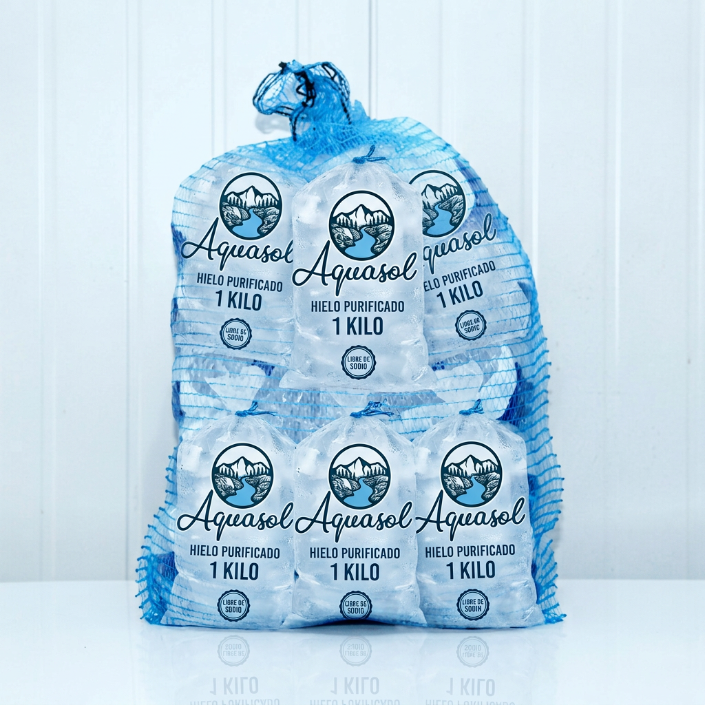 Hielo Premium Purificado Malla 15 kg Aguasol